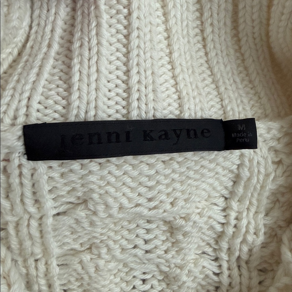 Jenni Kayne Cotton Cable-Knit Zip Sweater Chunky - Picture 3 of 11